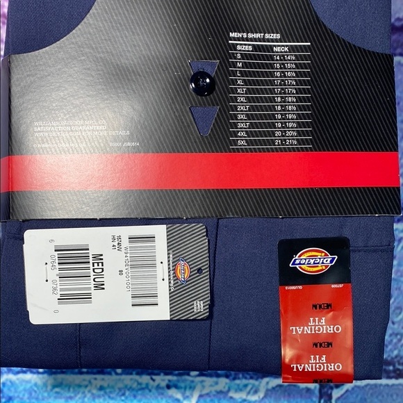 Dickies Men's Navy Short Sleeve Work Shirt Medium - Picture 3 of 5